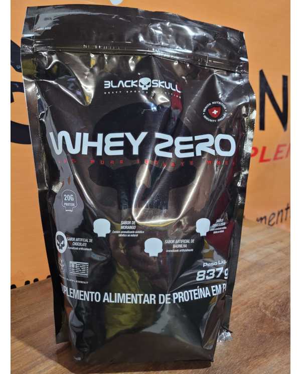 Whey Zero Black SKull - 837G (Whey Protein Isolado)